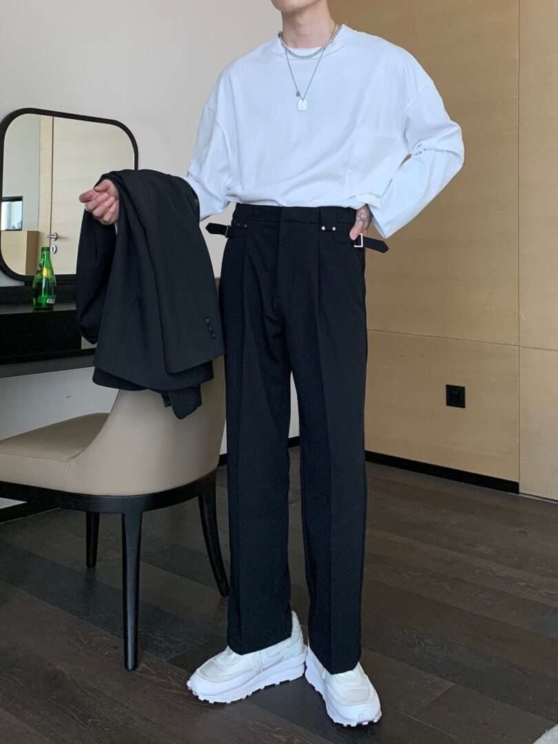 Suit Trousers Men's Formal Wear Casual Trousers Men's Straight Trousers Men's Solid Color Trousers Men - Image 4