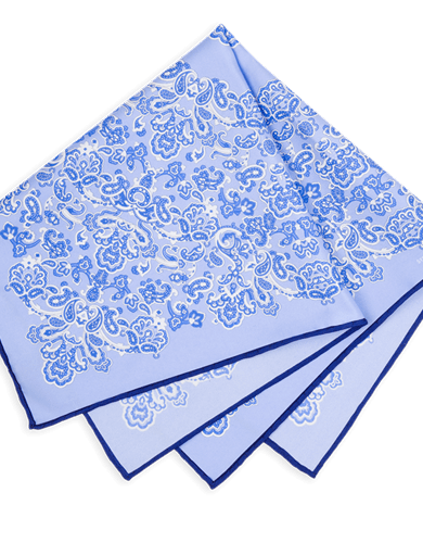 Blue Flower Printed Handkerchief