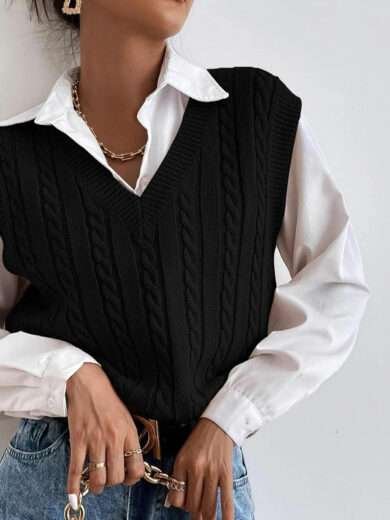 Women's Fashionable All-match Knitted Sweater Vest