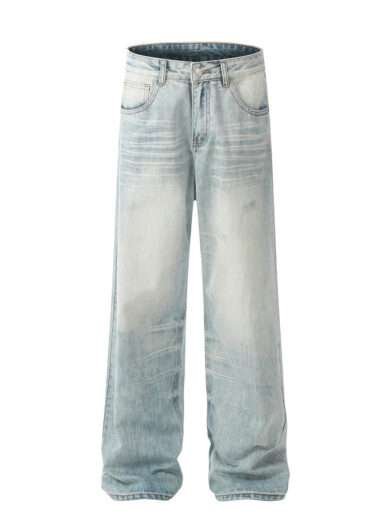 Vintage Washed Horizontal Jeans For Men